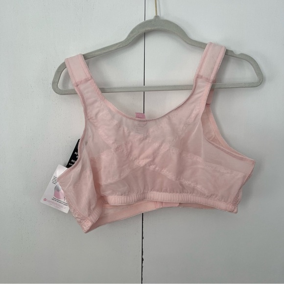 Plus Size Comfort Choice 42C Wireless Posture Support Bra Pink Front Clasp NWT - Picture 5 of 12